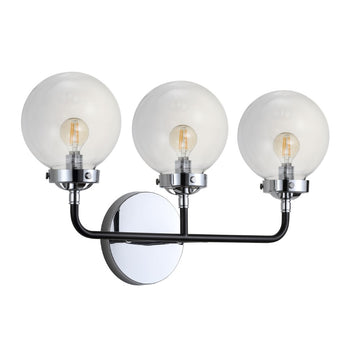 Caleb Brass Vanity Wall Sconce Clear
